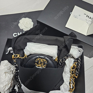 샤넬 19 동그리 블랙 램스킨