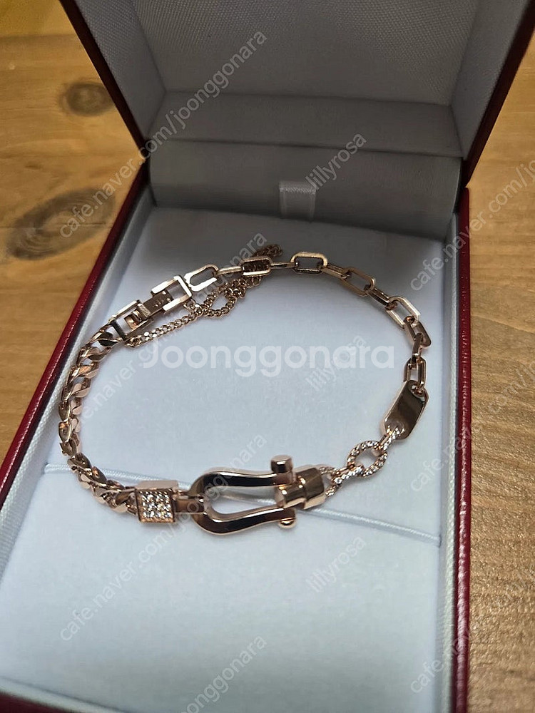 14k 로즈골드 팔찌--0