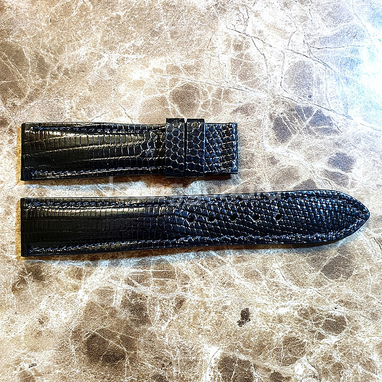 저먼 도마뱀 가죽시계줄 18MM 20MM BLACK--8