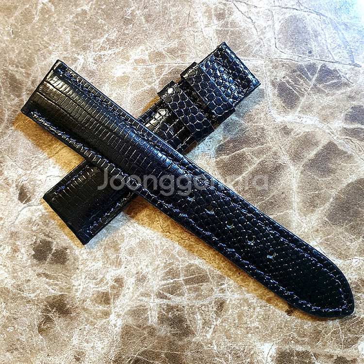 저먼 도마뱀 가죽시계줄 18MM 20MM BLACK--9
