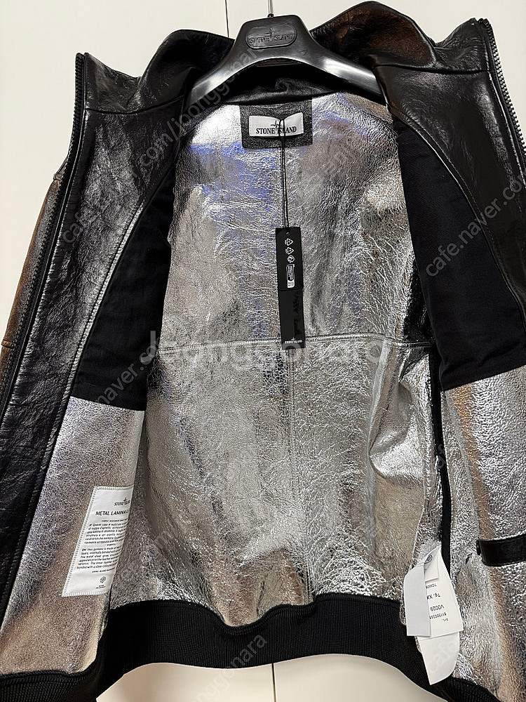 [2XL] 스톤아일랜드 24fw 메탈 라미나 양가죽 레...--4
