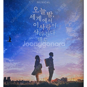 뮤지컬 오늘 밤 세계에서 이 사랑이 사라진다 해도 8월7일 (목) 저녁 7:30 R석 2매