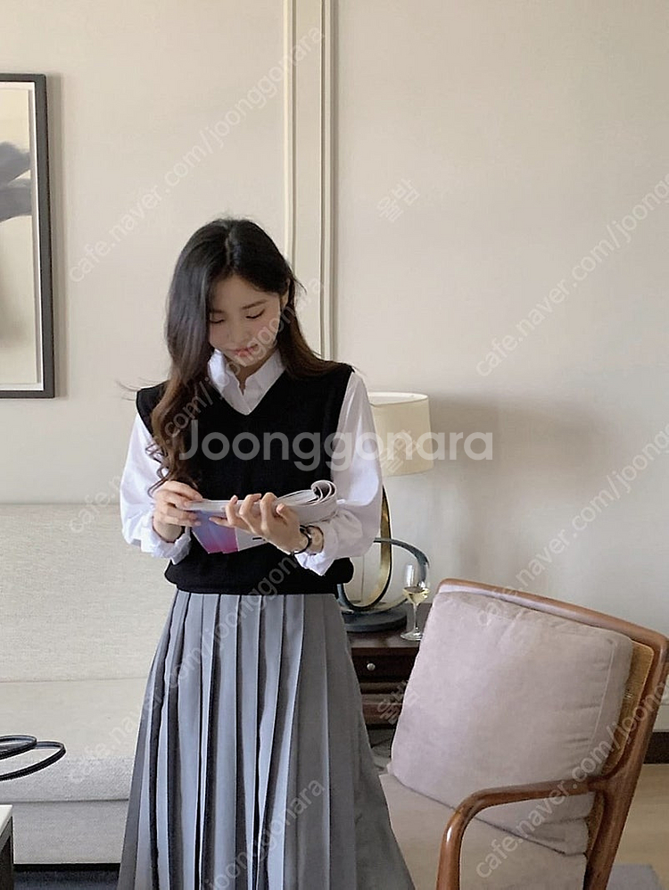 쇼퍼랜드 브이넥 니트 조끼 베스트 커먼유니크 / 베이델...--1