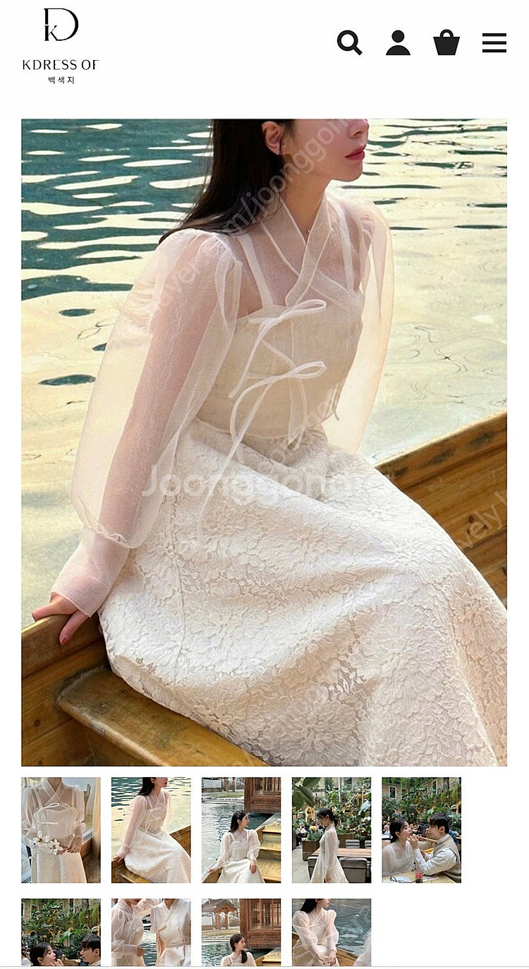 백합 저고리 블라우스 M(백색지 K-dress)--0
