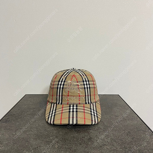슈프림X버버리 노바체크 데님 베이지 볼캡 모자