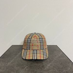 슈프림X버버리 노바체크 데님 베이지 볼캡 모자