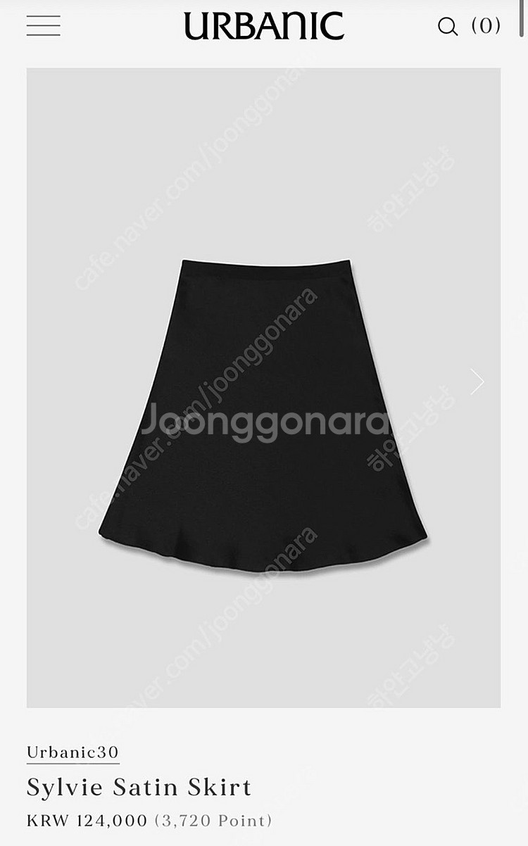 얼바닉30 실비 새틴 스커트 블랙 사이즈 1--0