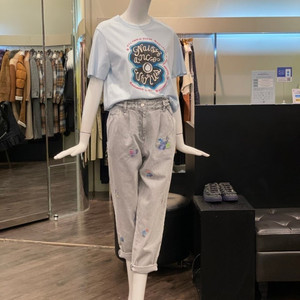 오즈세컨 자수 밴딩 데님 팬츠 64 / 랑방 마인 오브제 타임 럭키슈에뜨 산드로 마쥬 오르 시에 시스템