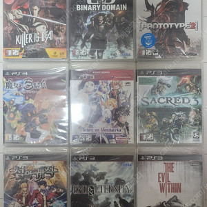 [PS3 미개봉] 킬러 이즈 데드, 바이너리 도메인, 프로토 타입2, 마녀와 백기병, 테일즈 오브 베스페리아, 세이크리드3, 섬의 궤적, 앤드 오브 이터니티, 이블 위딘