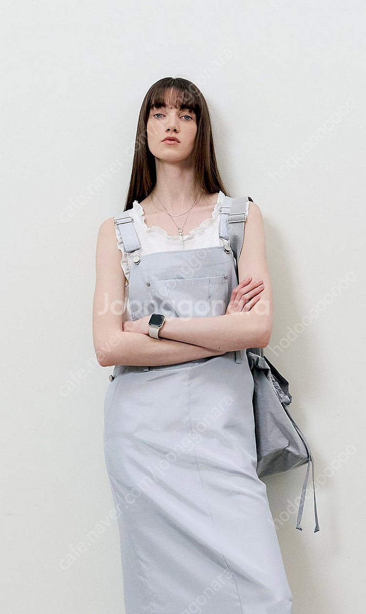 마론에디션 블루 오버롤 원피스 S--4