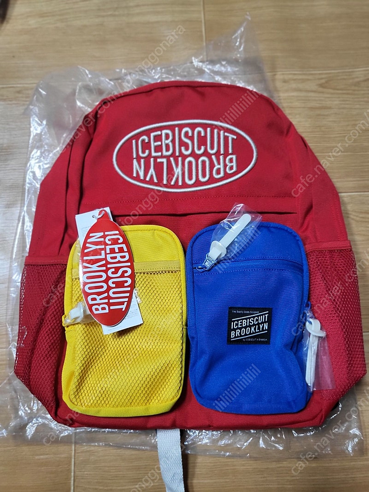 (새상품)아이스비스킷 컬러블럭더블포켓백팩--1
