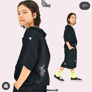 히로×페치 오픈카라셔츠 블랙 150