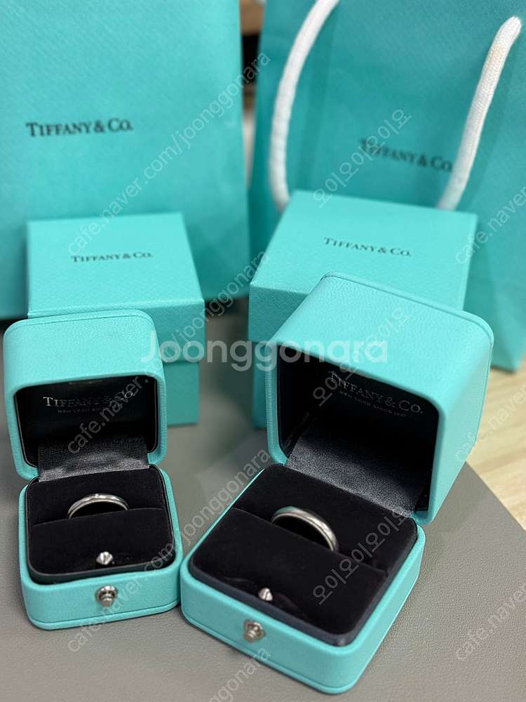 티파니 투게더 밀그레인 플래티늄 웨딩 밴드 남자 9호 ...--0