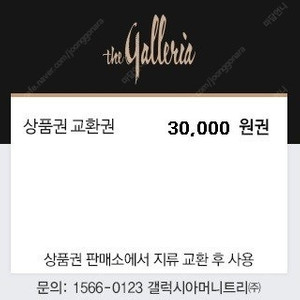 [한화갤러리아]3만원 [CU] [GS25]