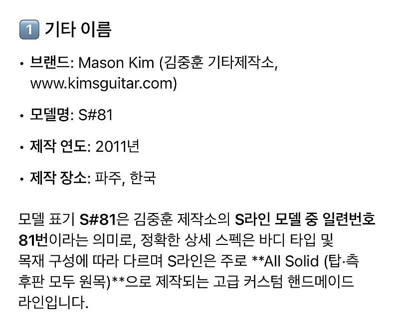 김중훈 기타 제작소 S#81 + Mono M80 가방--8