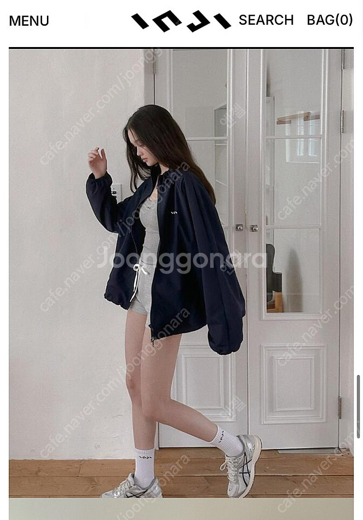 인지액티브 나일론 윈드브레이커 네이비--2