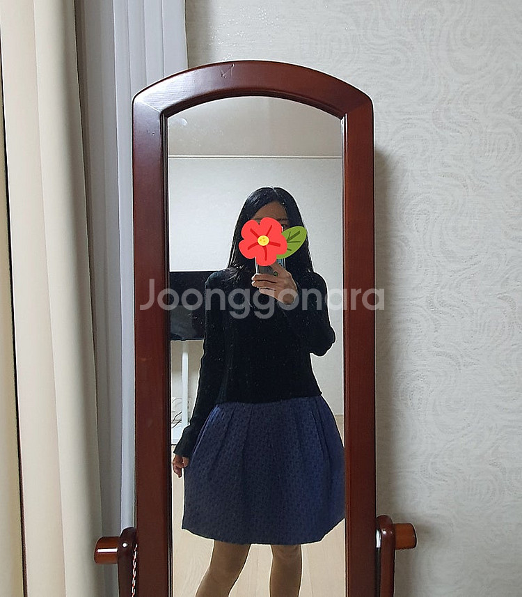 온앤온 네이비 패턴 스커트--0