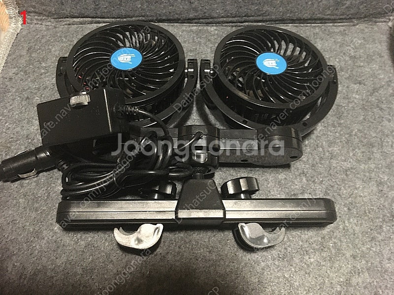 대일 헤드레스트형 트윈카팬/카선풍기 DC12V 2셋트--1