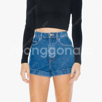 아메리칸어패럴 데님 쇼츠 진청 25 새상품--0