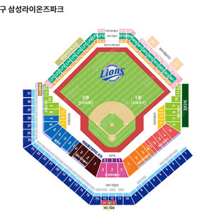8/13(수) 삼성 VS 기아 3루 상단지정석 연석