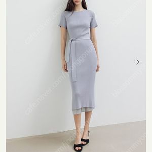 시에 에이프런 랩 니트 드레스 25SS 소이베이지S
