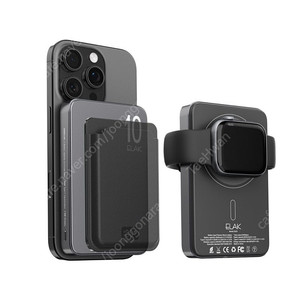 엘락 3in1 초슬림 초경량 무선 자석 맥세이프 고속 충전 10,000mAh 보조배터리