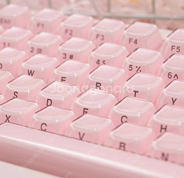 크리스탈 측각 반투명 pc 키보드 키캡 핑크--0