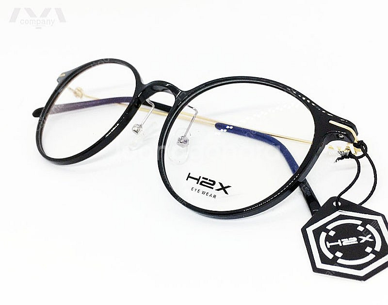 H2X 초경량 라운드 블랙 안경테 새제품, 안경점 판매...--3