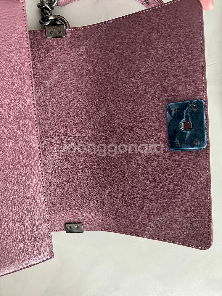 샤넬 보이백 인디핑크 미듐 빈티지은장체인--1