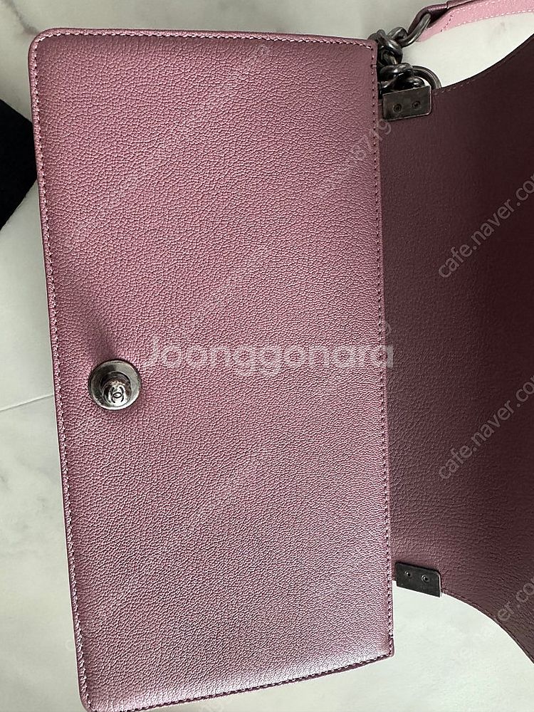 샤넬 보이백 인디핑크 미듐 빈티지은장체인--3