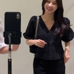 시에 sie 셀리나 퍼프 블라우스 블랙