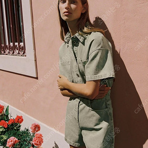zara 자라 MONO Z1975 반소매 데님 쇼트 점프수트 새상품