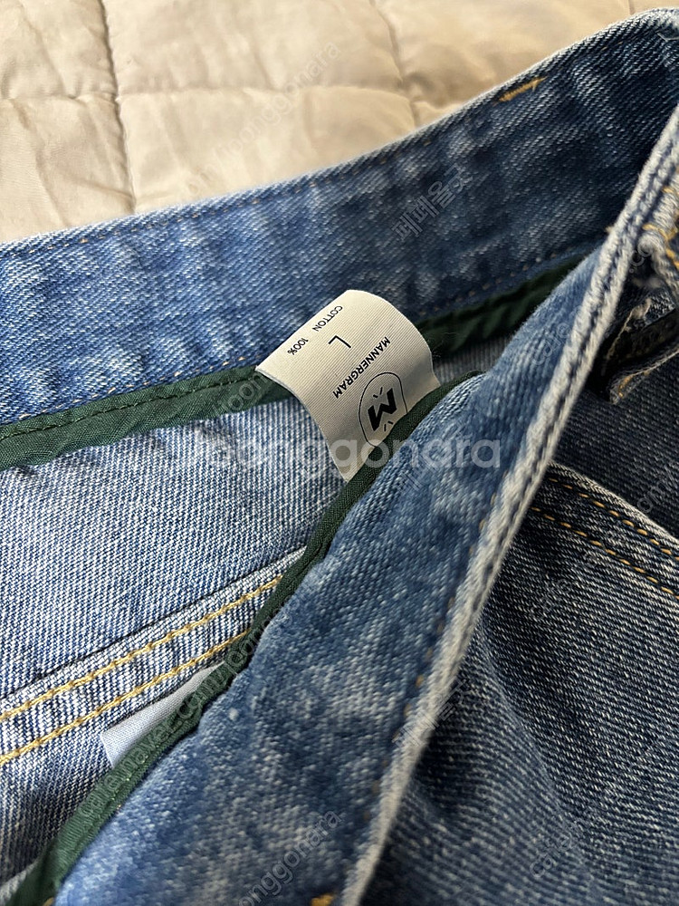 매너그램 투플리츠, 원플리츠 테이퍼드핏 데님 L--1
