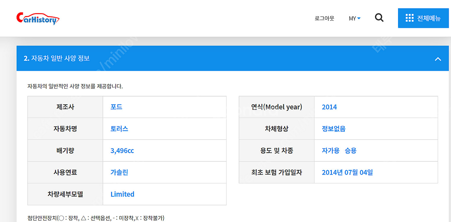 2014/포드 토러스/무사고 판매--2