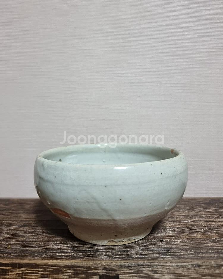 고미술품 조선시대 후기 조선백자 홍화 잔--0