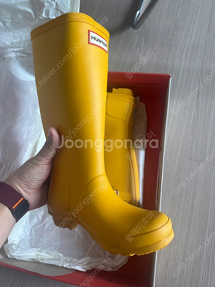 헌터 키즈 롱 레인부츠 옐로 190mm 새제품 (3.8...--0