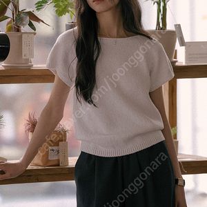 틸아이다이 Honey sleeve neckline cotton knit TISUO1TN04_Ivory