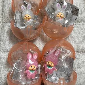 몬치치 메지루시 치무탄 화이트,핑크 2개 일괄 가챠 키링 새상품