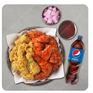 멕시카나치킨 양념반후라이드반+콜라 1.25L