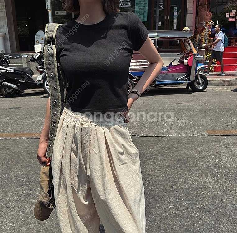 먼데이오프 와이드 밴딩 린넨팬츠. 런던플랏 릿킴 로웨어...--4