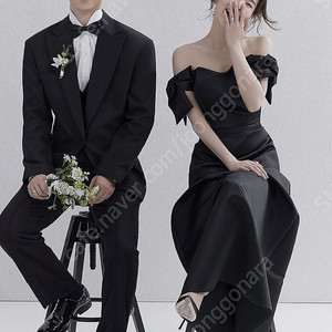 검정 리본 드레스(셀프웨딩/브라이덜용)