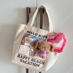 태닝키티 미니 에코백 토드백 + 태닝 시나몬롤, 하트 빈티지키티 키링 일괄