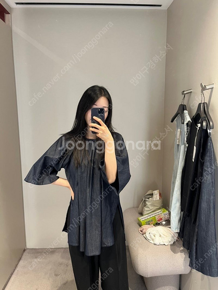 70%할인 cos코스 택 새옷 데님 블라우스ㅡ🩵🤍--7