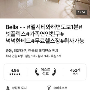 부산 해운대 숙소 양도 8월 16일 ~ 8월 18일 (에어비앤비)
