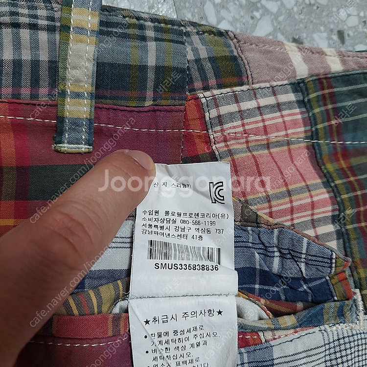 폴로 마드라스 체크 패치워크 반바지 36 팝니다/ 쇼츠...--6