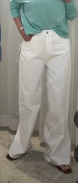 r2w 파밀레 데님 화이트팬츠 와이드데님 L 새상품--1
