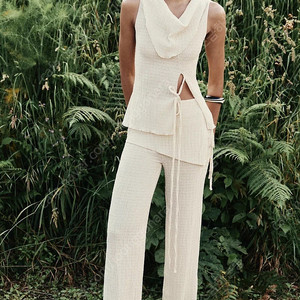 zara 자라 파레오 리본 매듭 텍스처 팬츠 새상품