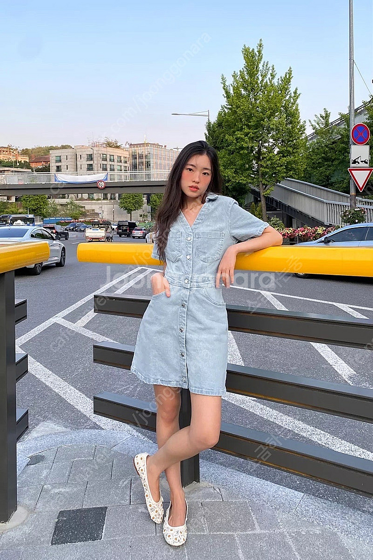 zara 자라 Z1975 데님 미니 반소매 원피스 새상...--0