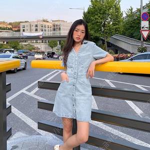zara 자라 Z1975 데님 미니 반소매 원피스 새상품
