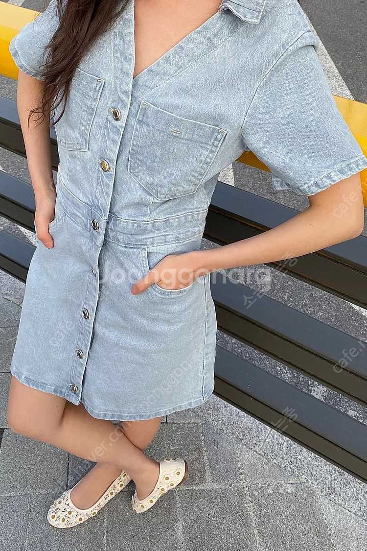 zara 자라 Z1975 데님 미니 반소매 원피스 새상...--2